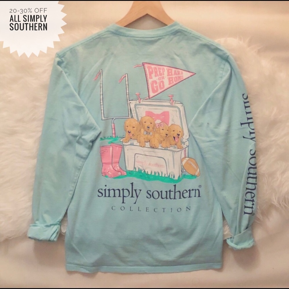 Teal Simply Southern Long Sleeve Tee